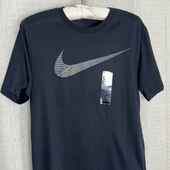 Nike S Black Logo Graphic Men’s Training Crew Short Sleeve Cotton Blend Tee - Picture 3 of 10